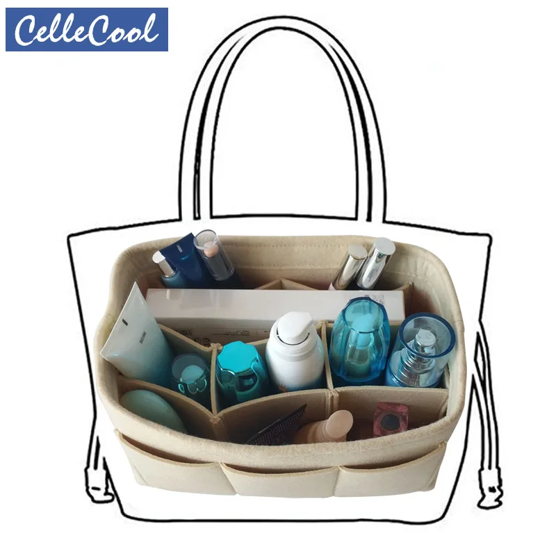 CelleCool متعددة الوظائف التجميل أكياس ورأى القماش إدراج حقيبة في مقسم حقيبة ماكياج اليد مقسم حقيبة السفر إدراج المحمولة