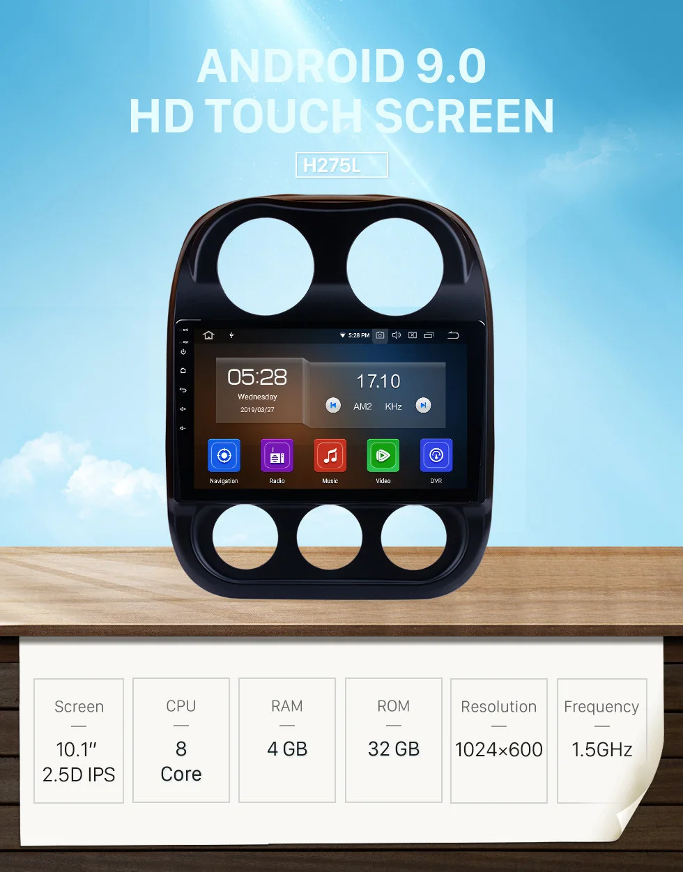 Discount Seicane Car DVD Player For 2014 2015 Jeep Compass 10.1" Android 9.0 Octa Core 1024*600 Touch Screen GPS Navigation Car Player 0