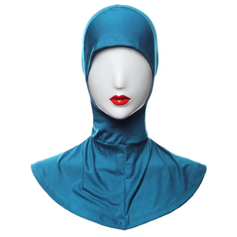 Хиджаб под шарф вязаная шапка с помпоном капот Исламская голова лента для ношения шеи грудь крышка - Цвет: HT0895L1