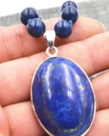 Новое ожерелье с подвеской 8 мм синий из египетского Lapis Lazuli камня овальная