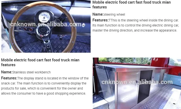 Красивая Максимальная скорость 60 км Электрический прицеп для пищевых продуктов пищевой грузовик с кухонным оборудованием