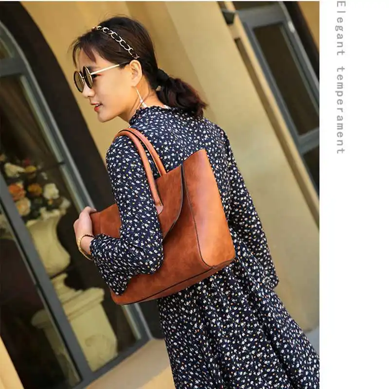 JHD-Женская Ретро Модная Портативная Сумка-тоут, женская сумка с верхней ручкой, стильная Минималистичная Миа