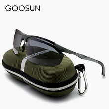 GOOSUN Brand Aluminum Luxury Polarized Sunglasses Men Sport Driving Mirror High Quality Sun Glasses night vision Eyewear and box