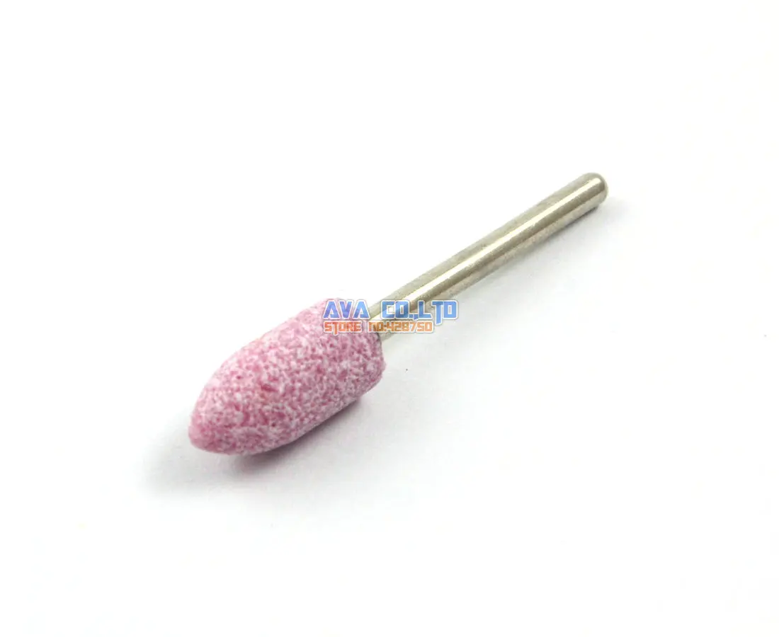 

20 Pieces 8x16mm Bullet Mounted Point Pink Aluminum Oxide Abrasive Grinding Stone Bit 3mm Shank