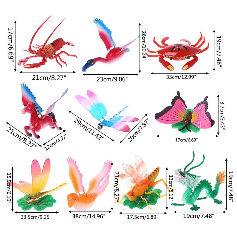 3D моделирование Стрекоза бабочка пчела Краб Омар Дракон Сад орнамент газон декоративные Детские игрушки домашний декор
