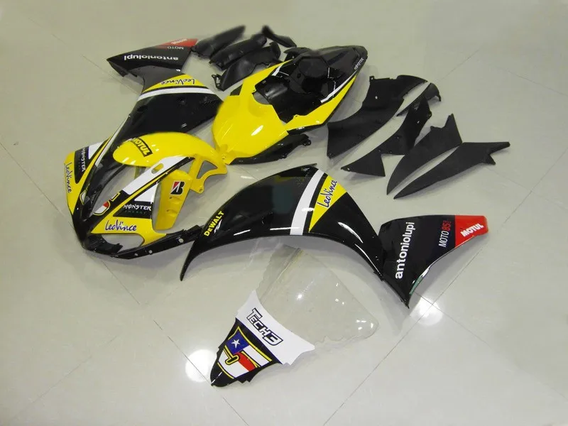 

Motorcycle Fairing kit for YAMAHA YZFR1 09 10 11 YZF R1 2009 2010 2011 YZF1000 ABS Yellow black Fairings set+gifts YW09