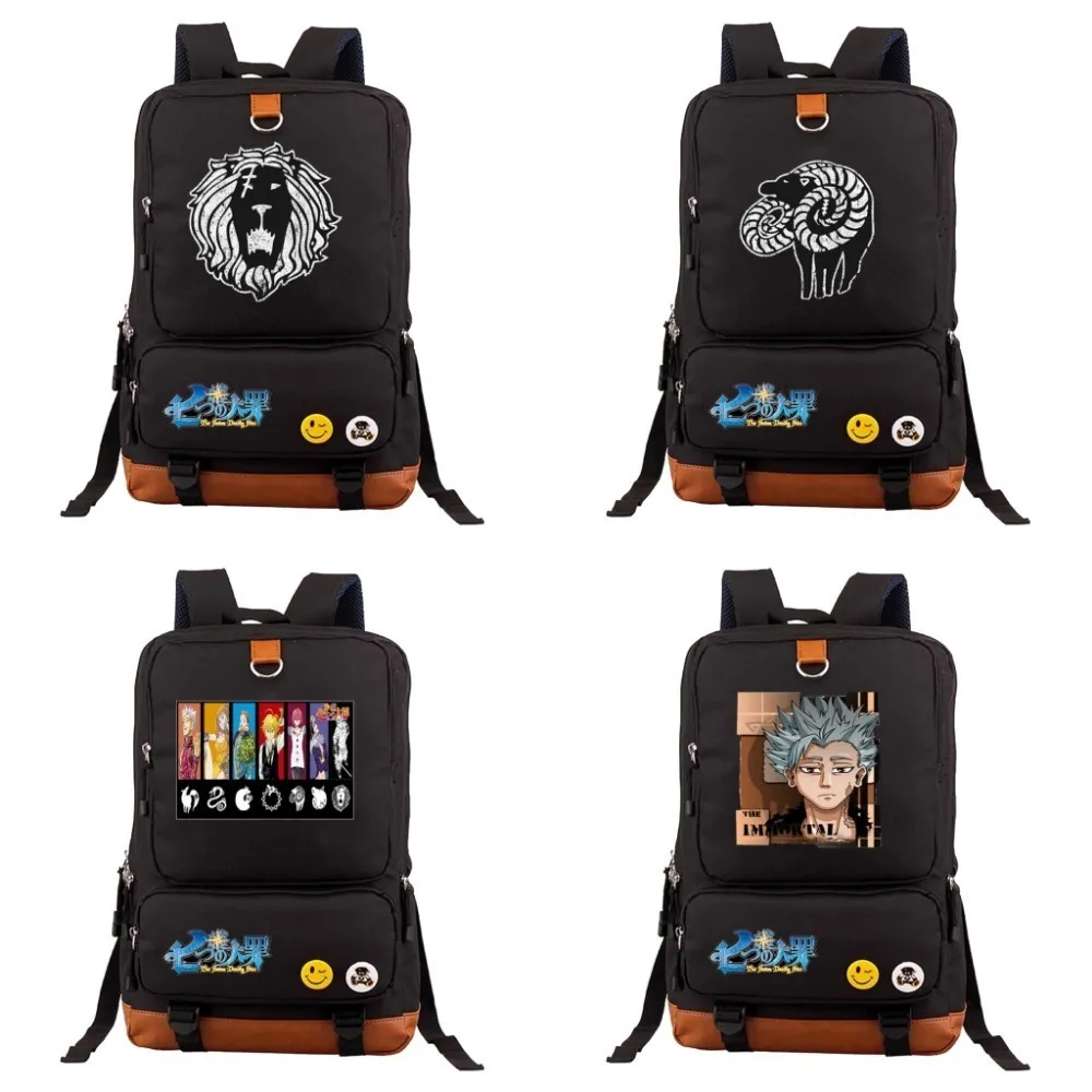 

Anime The Seven Deadly Sins Backpacks Students Schoolbag cosplay Print Shoulder Bag women men Travel Rucksack