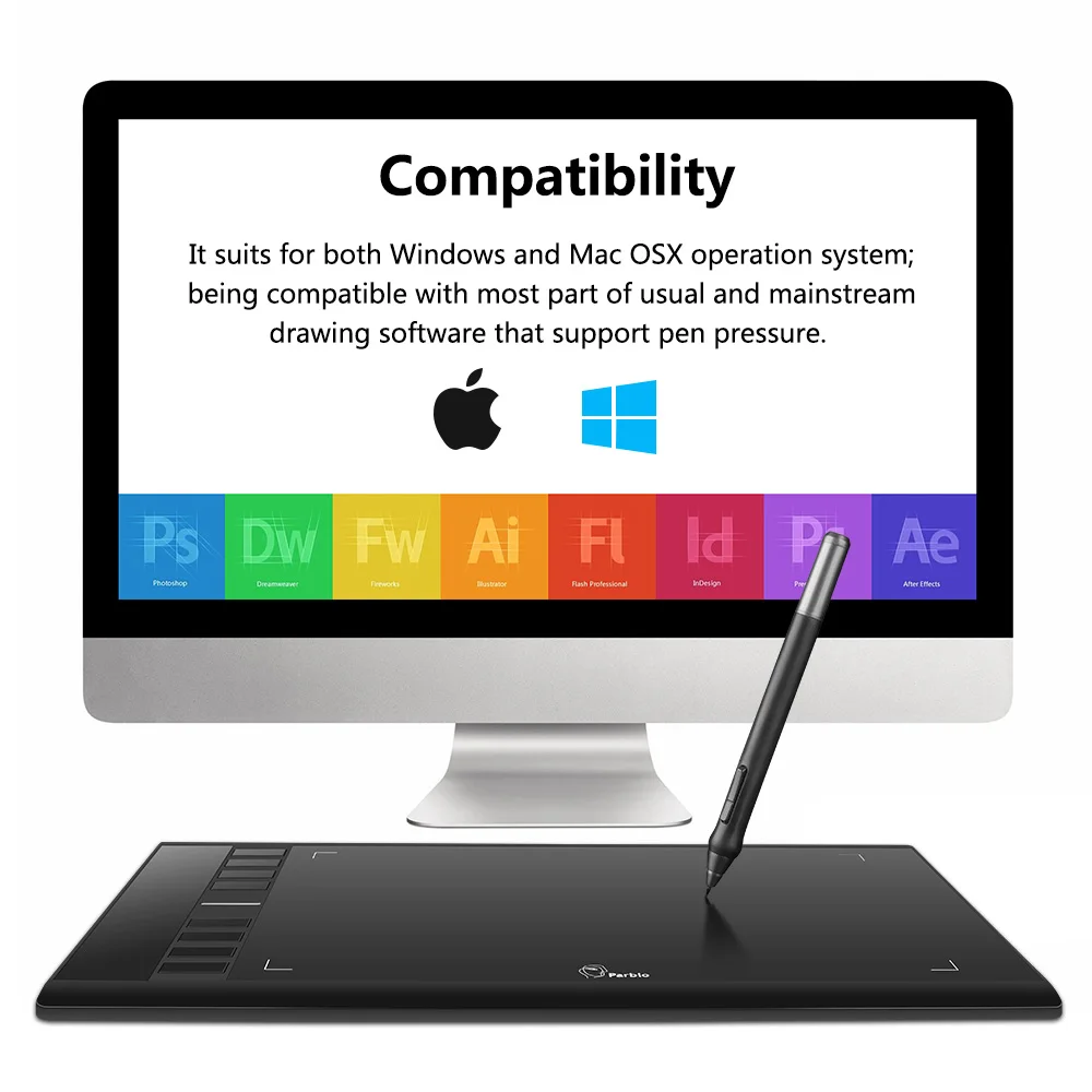 Goedkoop Parblo A610 Digitale Grafische Tablet 5080LPI Tekening Schilderen Tablet + Anti fouling Handschoen + Gift
