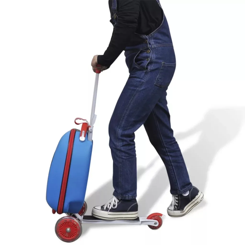 

vidaXL Blue Scooter with Trolley Case for Children 3 Wheels Comfortable Grips Metal Handlebar Sturdy Max Load 50KG Kids' Scooter