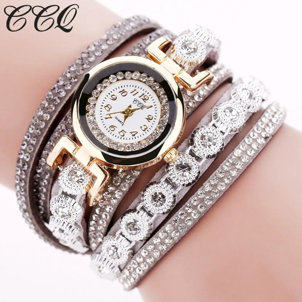 

Drop Ship CCQ Women Fashion Casual AnalogQuartz Women Rhinestone Watch Women Ladies Hours Bracelet Watch Gift DropShipping