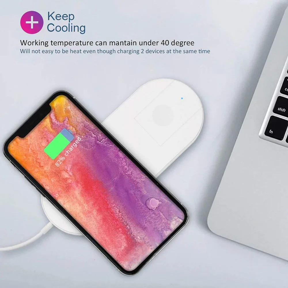 Беспроводное зарядное устройство Ascromy для Apple Watch Series 4 3 2 в 1 Iphone XS MAX XR 8 Plus I зарядка