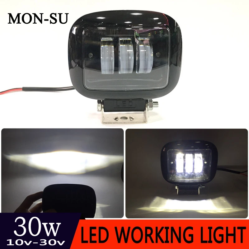 Baratos MON SU 30W faro de coche Auto conducción luz antiniebla coche Led luz de trabajo para 4WD ATV SUV UTV UTE Off road luces faro 12V