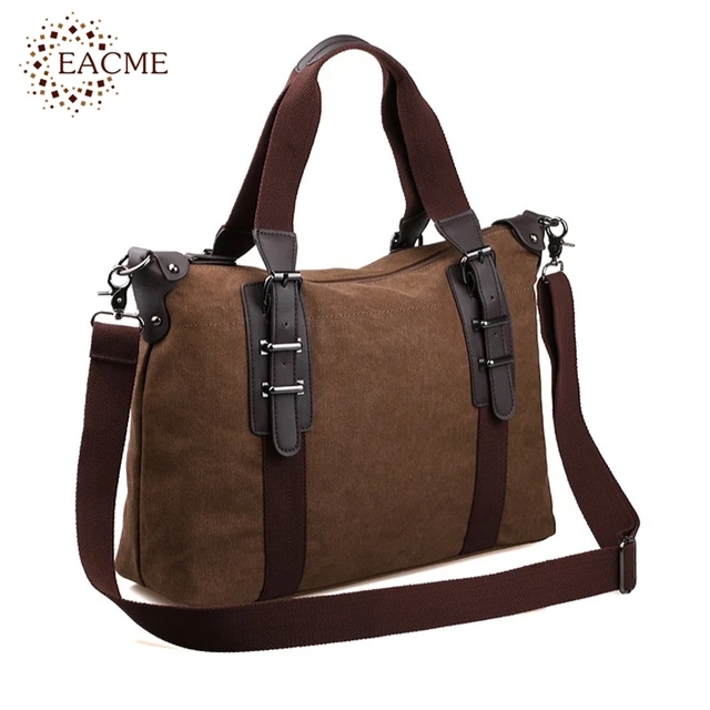 EACME Casual Shoulder Tote Bag Men Handbag Quality Canvas Totes