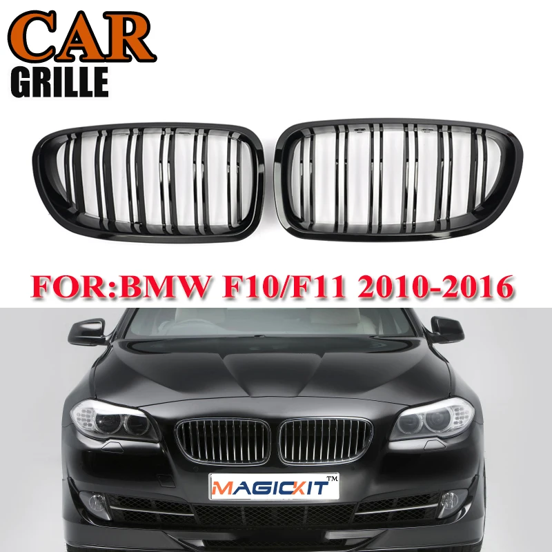 buy MagicKit Gloss Black Front Center Hood Grill for BMW 5 Series F10 Sedan Grilles F11 Touring 520i 550i 2010 2016 Bumper Grilles