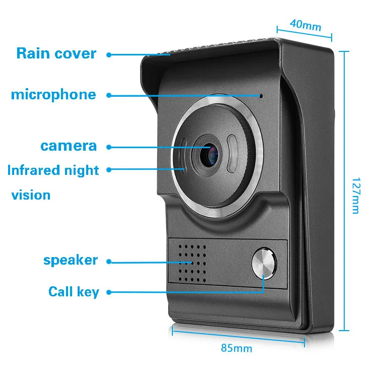 Домофон 7 дюймов цветной экран видео дверной звонок Дверной телефон для дома спикерфон домофон система с водонепроницаемой уличная камера