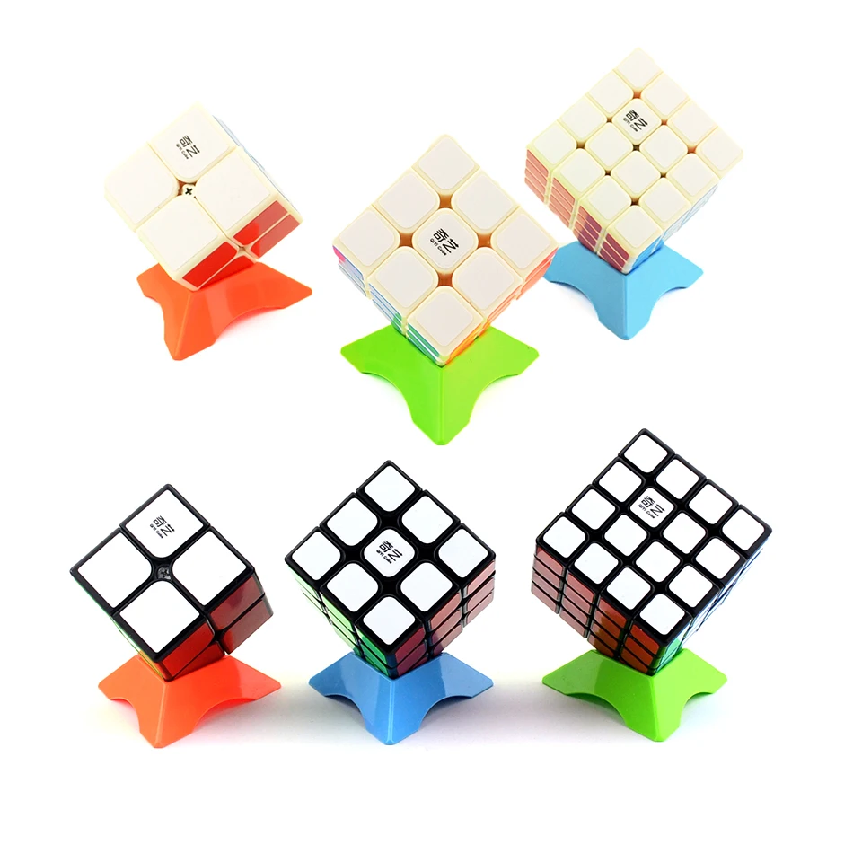 

QiYi 3pcs/set 2x2x2 3x3x3 4x4x4,Sticker Smooth Magic Cubes Competition Speed Puzzle Cubes Cubo Magico Rubiksed Cube Cool Toy