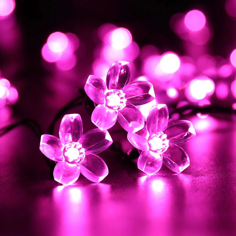 

7M 50LED Solar Flowers Solar Fairy String Lights Glittery Night Light Outdoor Home Garden Wedding Christmas Decoration Lights
