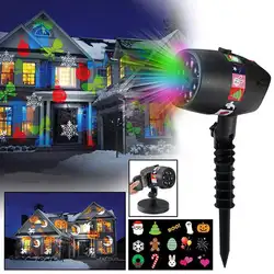 12 слайдов 7 светодиодный 15LM лазерный проектор свет USB 110 V-230 V зарядка Рождество Хэллоуин Праздник на открытом воздухе украшения лампы