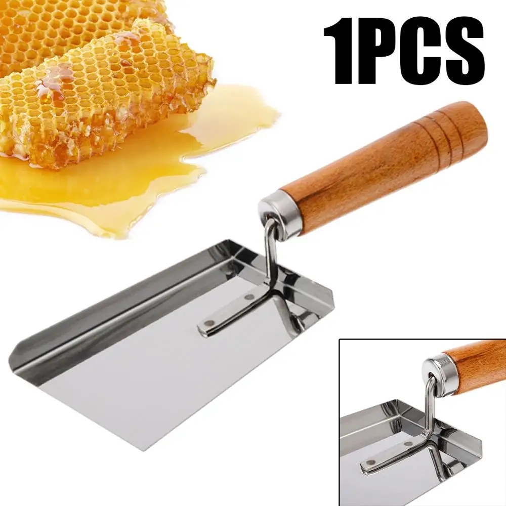 

1pcs Wooden Handle Beehive Shovel Bee Box Scoop Stainless Steel Honey Scraper Cleaner Beekeeping Clean Tool
