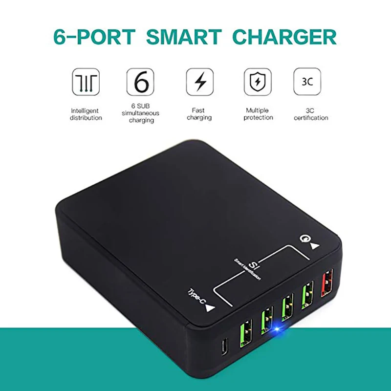 40 W QC3.0 نوع C USB مهايئ شاحن سريع تهمة 3.0 شاحن سريع للهاتف المحمول ل فون سامسونج Xiaomi اللوحي الجدار شاحن الاتحاد الأوروبي