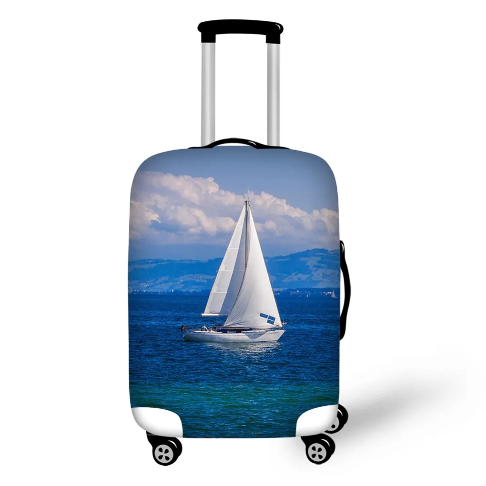 Sea ship sailboat print travel accessories suitcase protective covers 18-32 inch spandex luggage dust cover case stretchable Sea ship sailboat print travel accessories suitcase protective covers 18-32 inch spandex luggage dust cover case stretchable