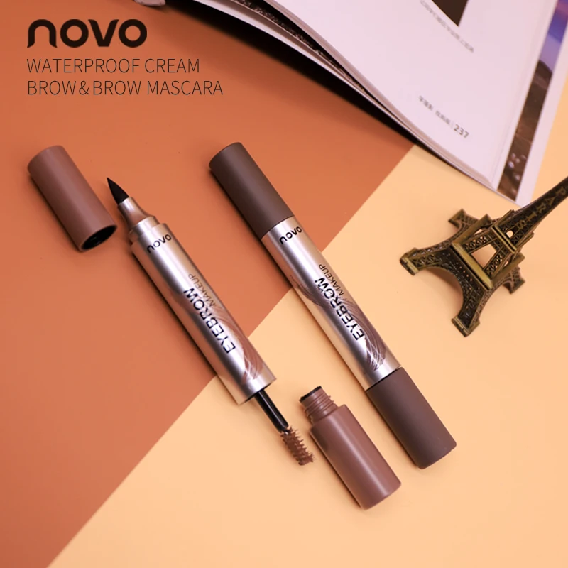 

Novo Eyebrow Pencil Eyebrow Gel Double End Eyebrow Enhancer Gray and Brown Makeup Long lasting Waterproof Cosmetics Natural