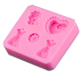 

1PCS HOT Lovely Clothes And Loving Heart Silicone Cake Mold Mould Cutter Fondant Cake Decorating Tools D287