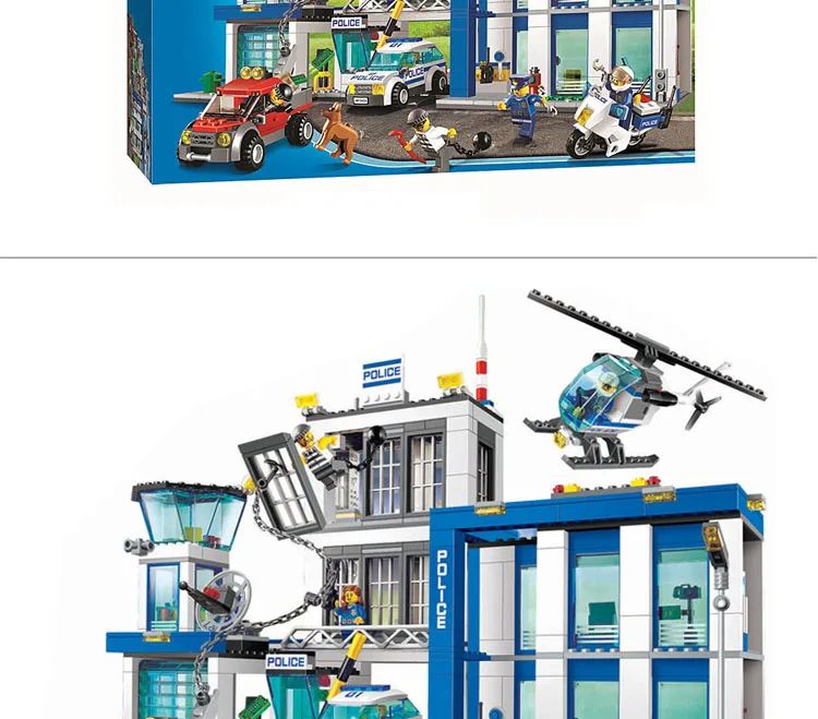 Bela 10424 City Police Station Motorbike Helicopter Model Building Kits Compatible With lego 60047 Blocks Educational Toys Bole (5)