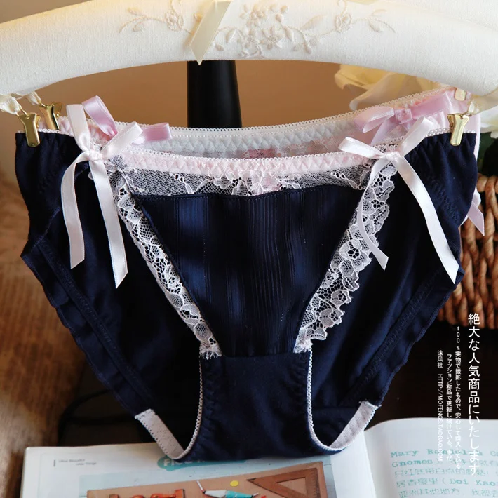 Japanese ribbon cotton lace underwear waist string thong tanga culotte