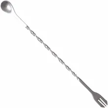 ZORASUN Нержавеющая сталь длинной ручкой смешивания коктейлей ложка напитки бар ложки с вилкой сделать вкус разрыва коктейли с легкостью