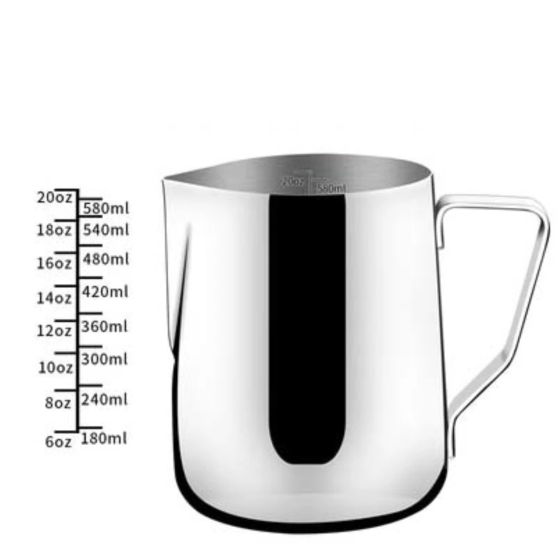 

Thicken Stainless Steel Frothing Pitcher Pull Flower Cup Silver Color Coffee Pot Frothers and Latte Art For Kitchen 350ml/600ml