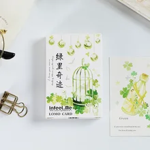 28 листов/набор креативная зеленая чудо-ЛОМО карта мини-открытка/поздравительная открытка/Подарочная открытка на день рождения