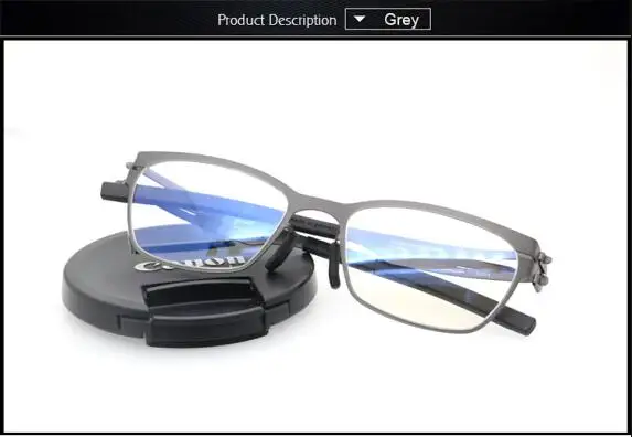 Немецкие качественные очки из нержавеющей стали с металлической оправой, Мужские квадратные очки для близорукости по рецепту, оптические очки, оправа для очков - Цвет оправы: Grey