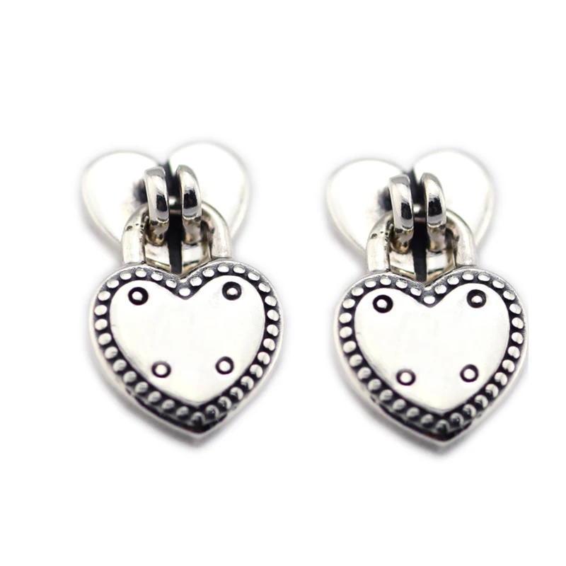 

Love Locks Earring 925 Sterling Silver Studs Earrings For Women Wedding Party Gift DIY Jewelry anillos mujer