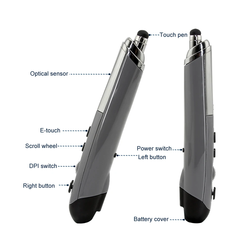 CHUYI Mini Wireless Mouse Pen Optical USB Mice Computer Mouse 1600 DPI Ergonomic Touch Laser Pen Mause For PPT Pointer PC Laptop