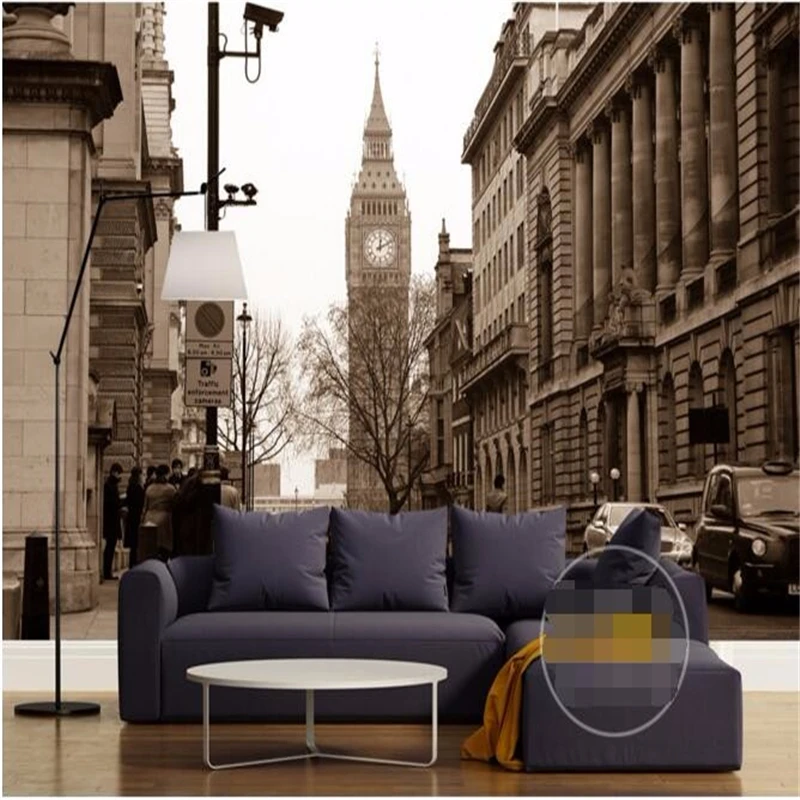 wall papers home decor custom mural tower of London Big Ben city street painting photo 3d wall murals wallpaper for walls 3 d