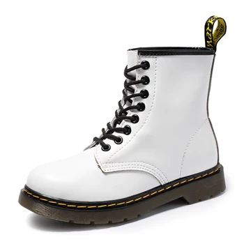 

2019 New Brand Leather Ankle Boots Autumn Winter Women Men's Boots White Motorcycle Boots Outdoor Working Snow Boots Men Shoes