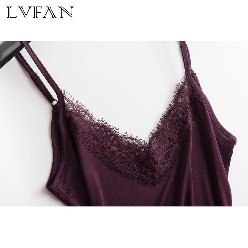 PLUS Size Summer Nature Silk Lace Sleep Tops Women Camisoles Elastic Loose Elegant Sexy Pajamas V-neck Cool BottomingLVFANTG-068 PLUS Size Summer Nature Silk Lace Sleep Tops Women Camisoles Elastic Loose Elegant Sexy Pajamas V-neck Cool BottomingLVFANTG-068