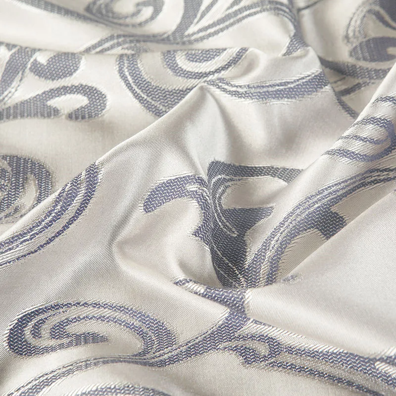 Luxury Silk Satin Cotton Jacquard Duvet Cover Bedding Set
