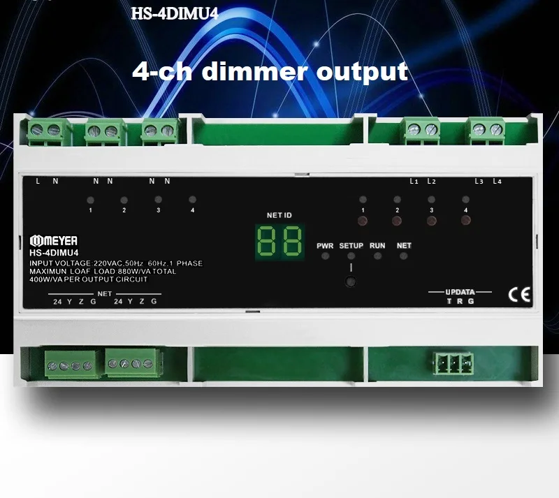 

4 Channels Dimmable Module for LED Lighting Dimmer Dimming Switch Control RS485 Supports CRESTRON