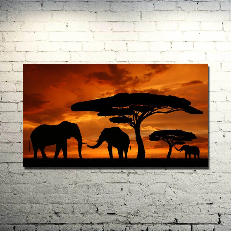 Popigist Liar Hewan Gajah Art Silk Cetak Poster 13x24 24x43 Inch