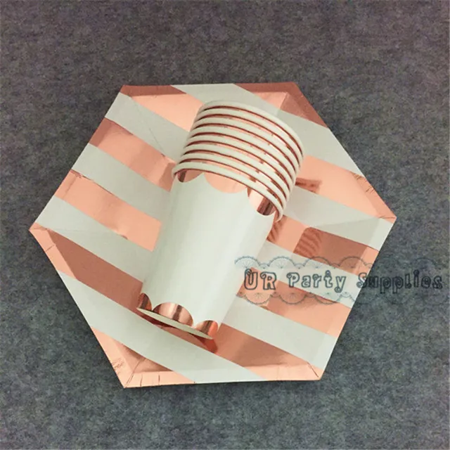 24 Sets Rose Gold Foil Party Supplies Party Table Setting Disposable ... 24 Sets Rose Gold Foil Party Supplies Party Table Setting Disposable ...