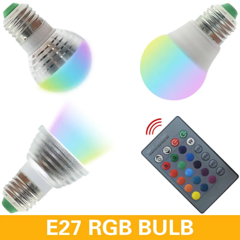 E27 E14 GU10 светодиодный RGB лампа AC110V 220V 9W светодиодный RGB Точечный светильник с регулируемой яркостью волшебный праздник RGB светильник ing IR пульт дистанционного управления 16 цветов