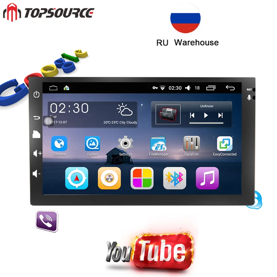 Автомагнитола TOPSOURCE 2 din Android 6 0 DVD Wi Fi 16 ГБ для Nissan TOYOTA Volkswagen универсальные карты GPS
