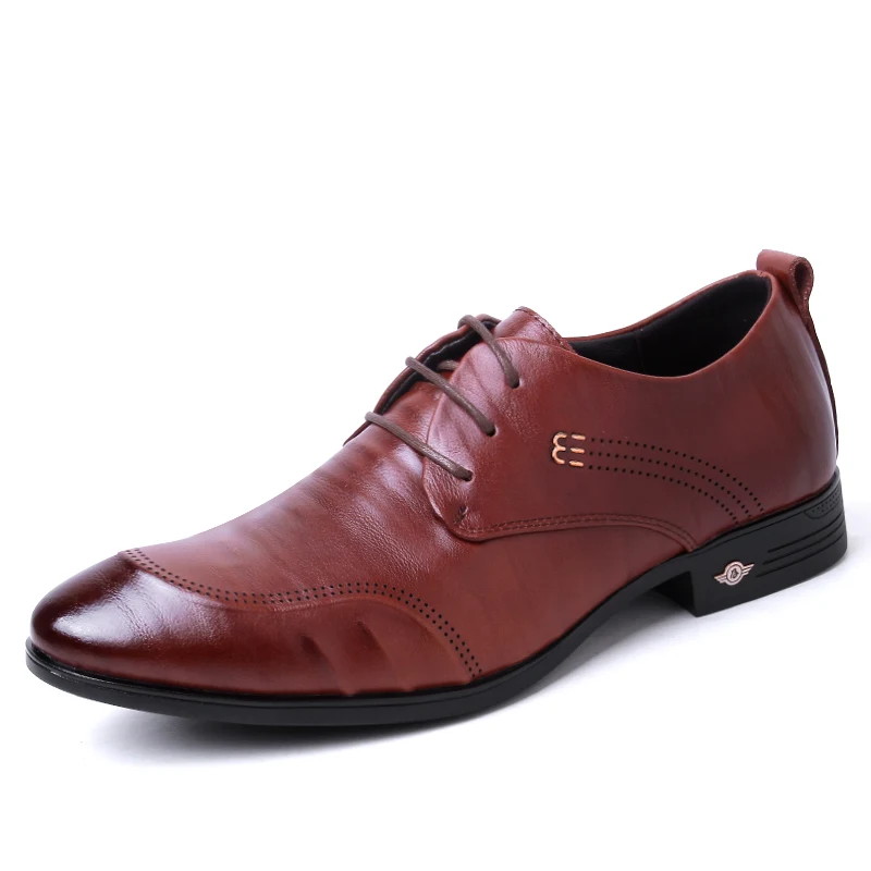 

Men's Leather Shoes Casual Business Oxfords leather shoes men Genuine Leather Lace Up shoe men Brown Black Size 38-44