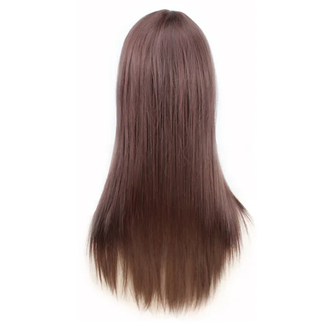 WoodFestival черный розовый темно-коричневый бордовый прямой длинный термостойкий синтетический парик с челкой косплей парики для женщин