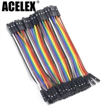 40 шт Dupont 10 см женский(F-F) Перемычка провода ленточный кабель для Arduino