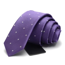 Высокое качество бренд 5 см тонкие галстуки мужские и женские деловые шелковые галстуки фиолетовый белый горошек Gravata Mens Свадебный галстук HB11