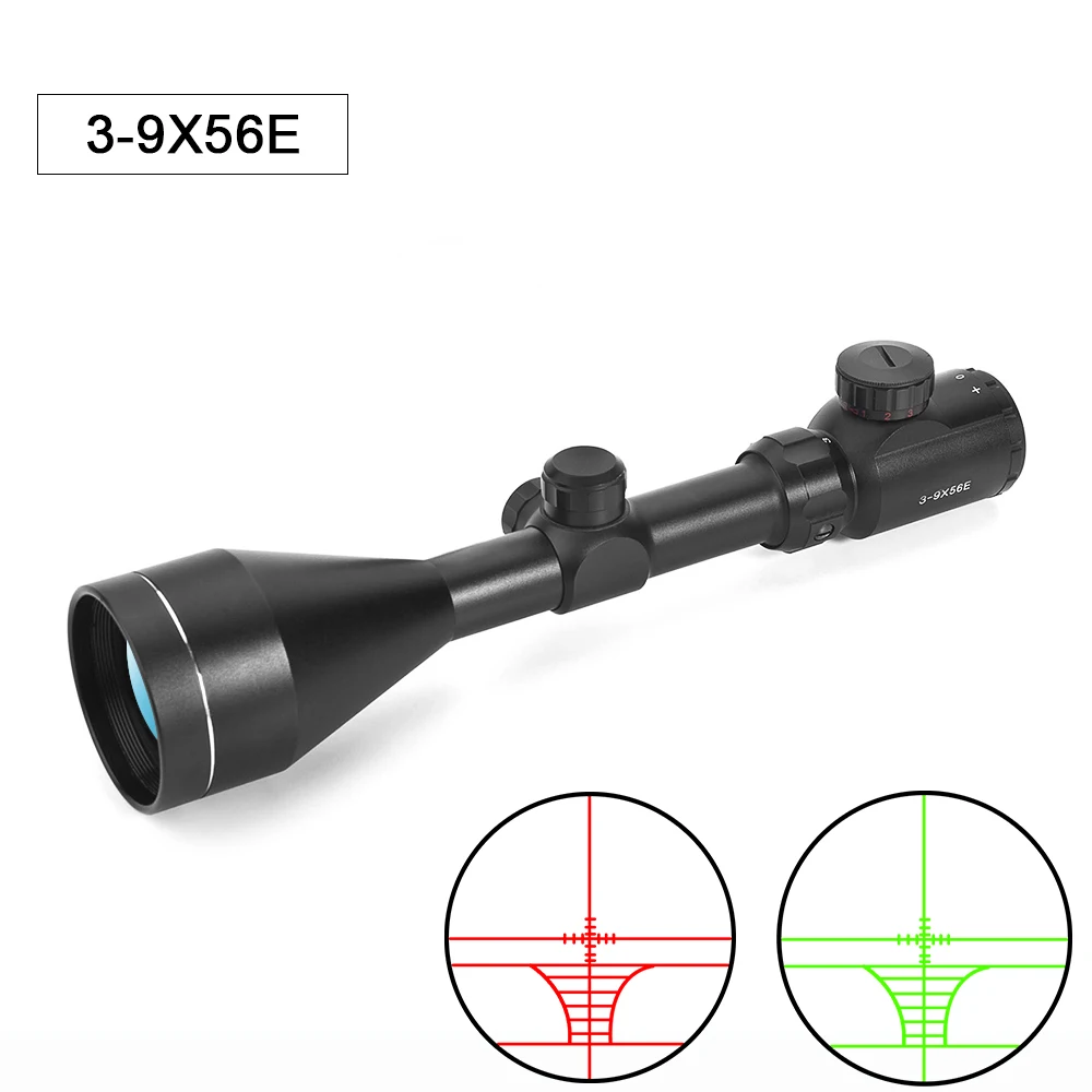 3-9x56E Охота Riflescope красный зеленый Mil-dot Оптика с подсветкой прицел подходит 11 мм 20 мм Область Крепления для охоты область