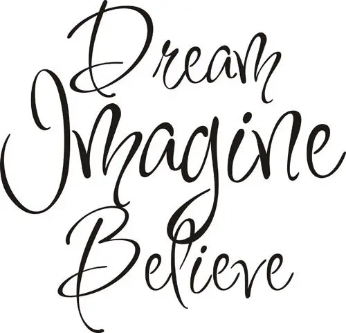 Воодушевляющие наклейки на стену цитата Dream Imagine виниловая черная настенная